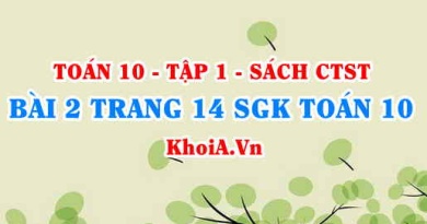 Bài 2 trang 14 SGK Toán 10 tập 1 Chân trời sáng tạo